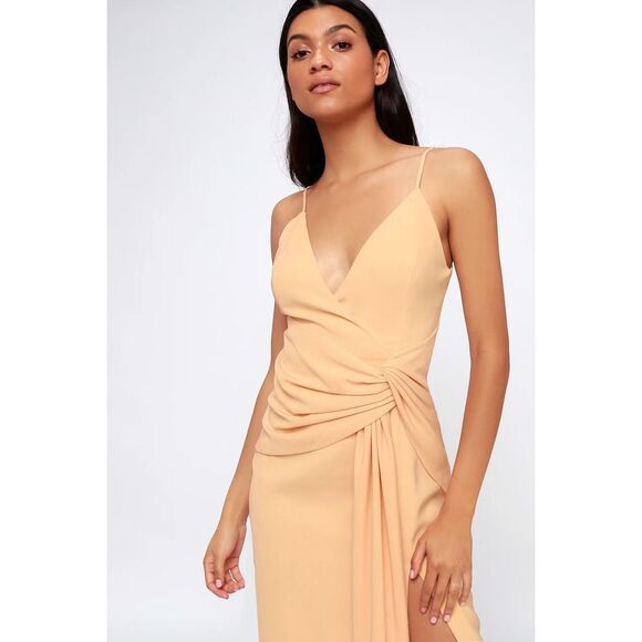 C/MEO collective Enlighten Blush Sleeveless Tie-Front Midi Dress size XS - Picture 2 of 14